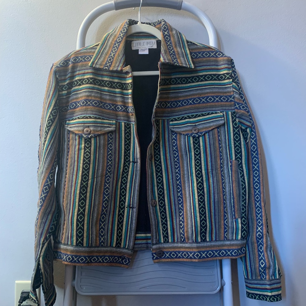 100% cotton size medium boho woven jacket